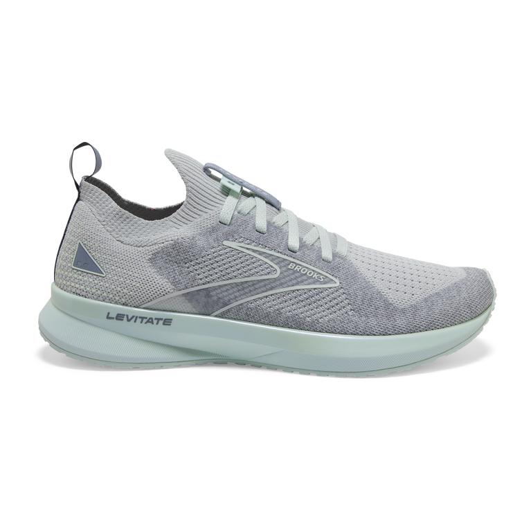 Brooks Womens Levitate Stealthfit 5 Energy Return Road Running Shoes - Grey/Aqua Glass (715496-LMP)